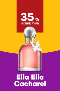 Cacharel Ella Ella com destaque promocional de até 35% sobre preço de Venda ao Público Recomendado